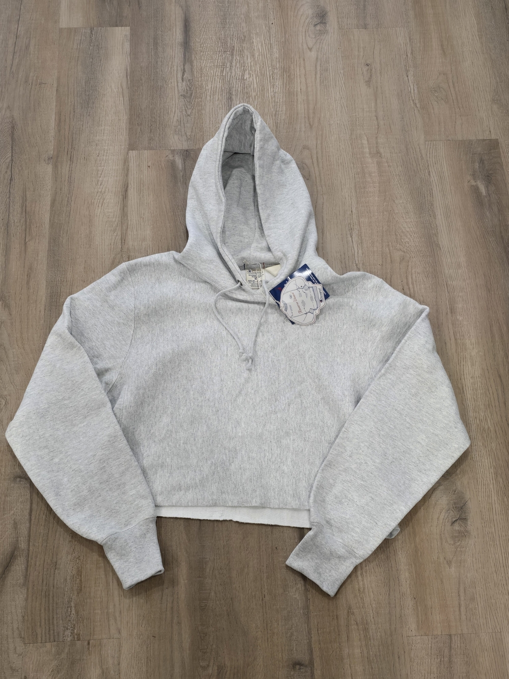 Champion Reverse Weave Light Gray Cropped Hoodie